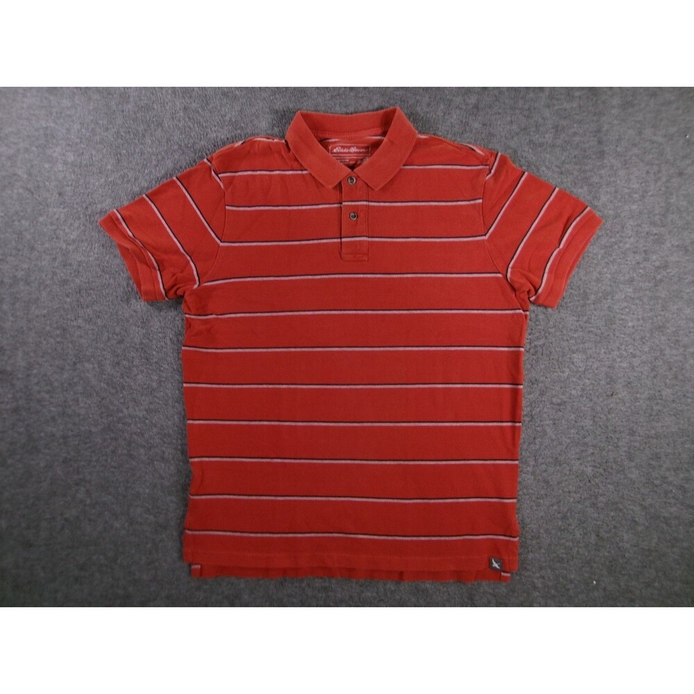 Eddie Bauer Polo Shirt Mens Medium Burnt Orange Short Sleeve Casual Outdoor
